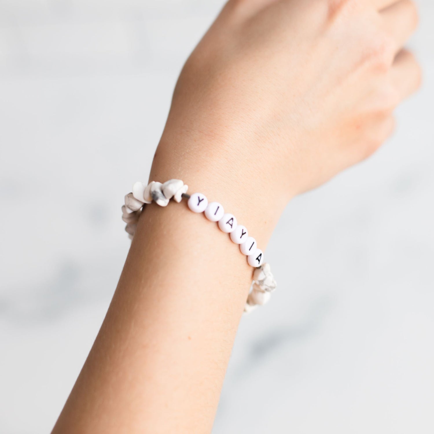 Bracelets - Bracelet “YIAYIA" White Beads