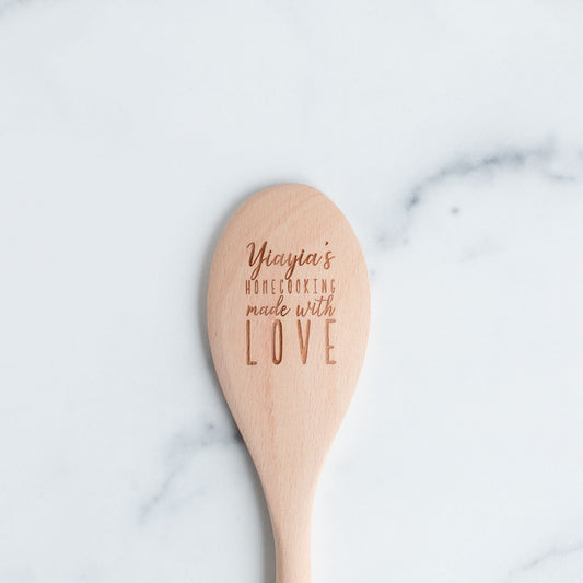 Wooden Spoons - Yiayia's Homecooking Made With Love Wooden Spoon